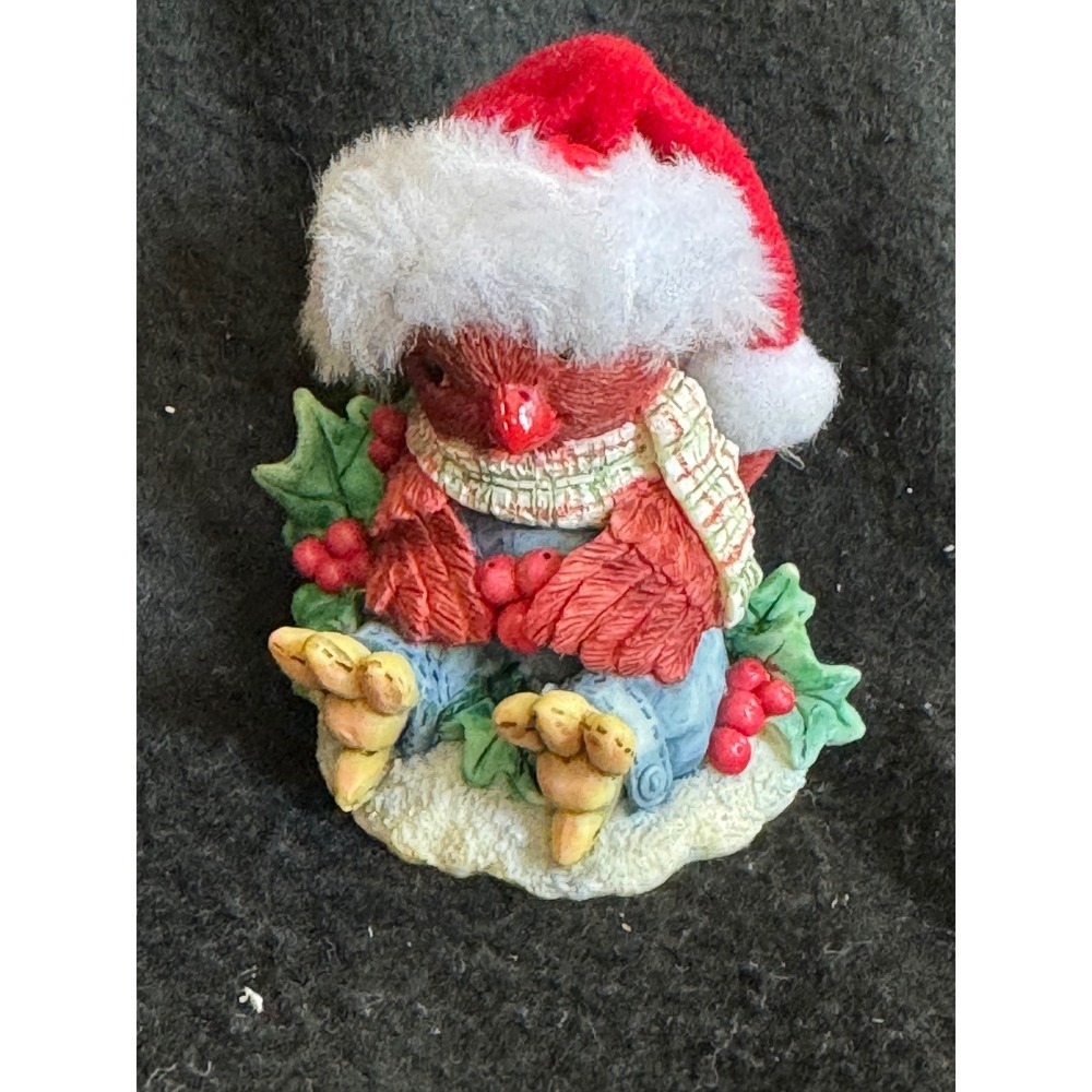Enesco 1996 Christmas Cards Cardinal Holly Berries Figurine 189960 Mary Rhyner